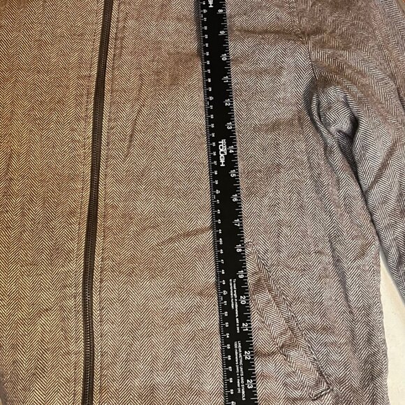 GAP Varsity Bomber Jacket Men’s Size L Gray Herringbone Wool Blend Made in Vietn - Picture 8 of 13